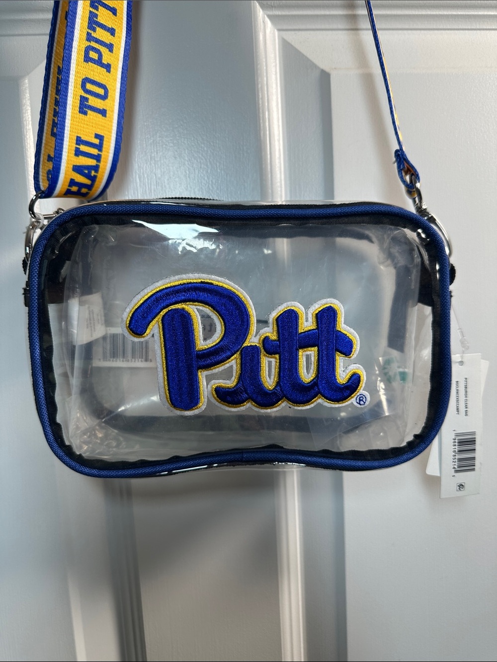 NWTS Pitt Panthers Clear Crossbody Bag in Blue and Yellow π βΎοΈππ - Picture 4 of 11